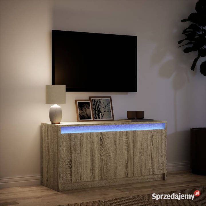 Szafka pod TV z LED dąb sonoma 100x34x50 mazowieckie Warszawa