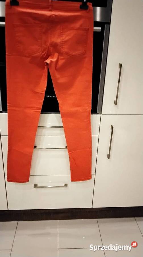 Spodnie Jeans Czerwone Damskie HM SM Rurki Nowa Sól
