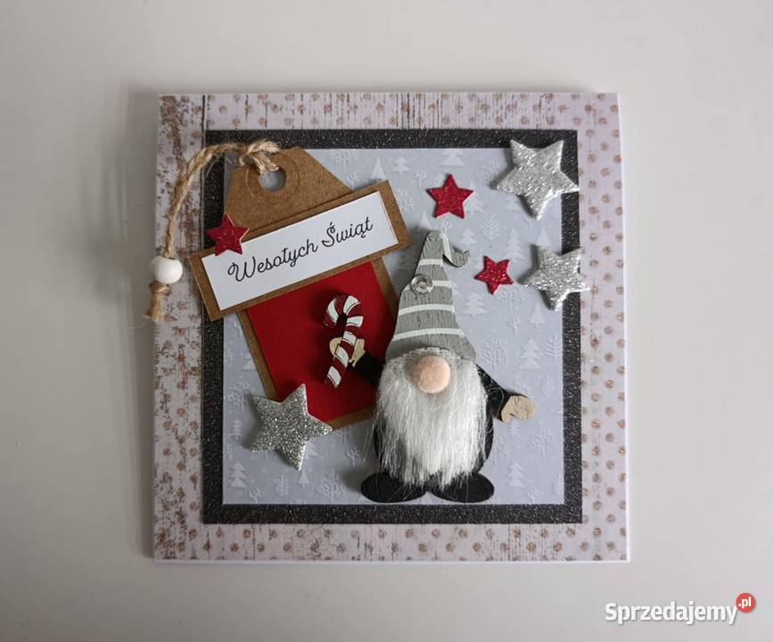 Kartka świąteczna ręcznie robiona na Boże łódzkie Łódź