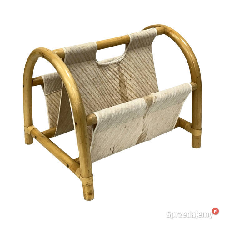 Gazetnik bambusowy vintage styl boho MidCentury 42cm Warszawa