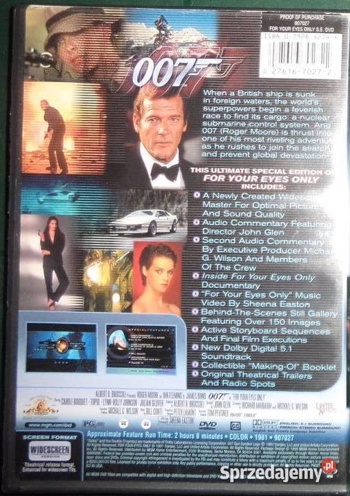 James Bond 007 For your eyes only Roger Moore podkarpackie Rzeszów sprzedam