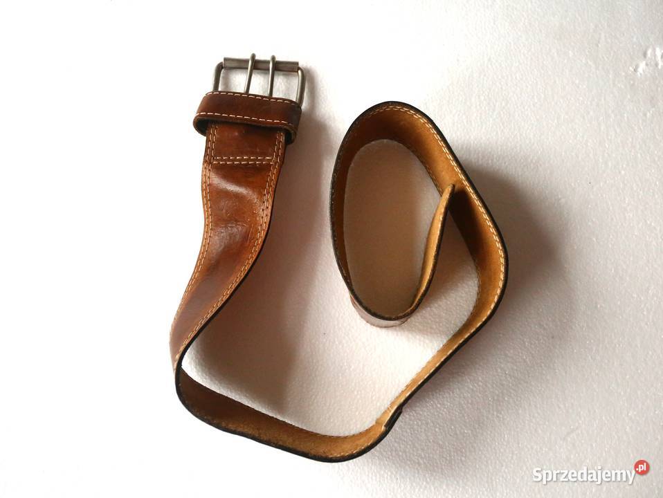 Szeroki skórzany brązowy pasek Gdańsk