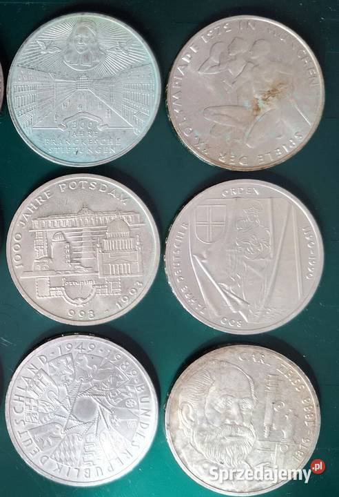 Zestaw Monet Ag 10 DM x 12 zestaw 3