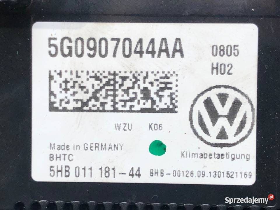 PANEL STEROWANIA NAWIEWU VW GOLF VII 5G0907044AA