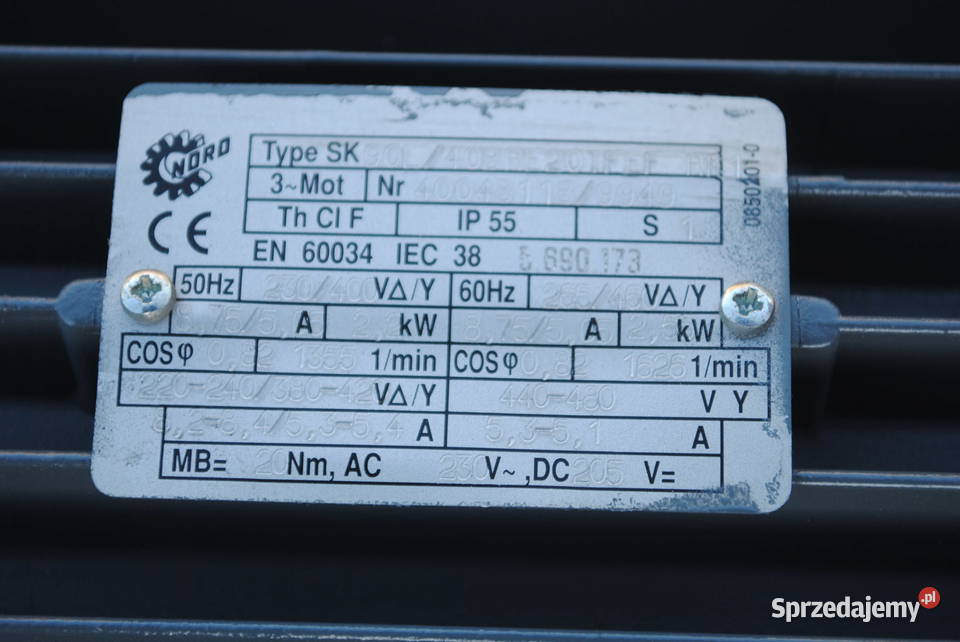 Motoreduktor kątowy 22kw 92obrmin Hamulec NORD Kargowa