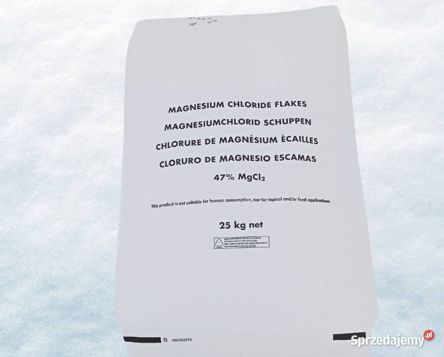 Chlorek magnezu płatki sól na lód paleta 1200