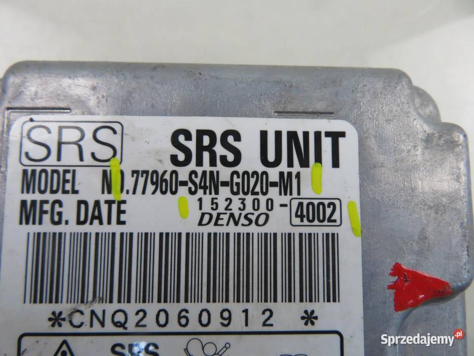 MODUŁ AIRBAG HONDA HRV I GH 77960S4NG020M1 Układ elektryczny, zapłon małopolskie