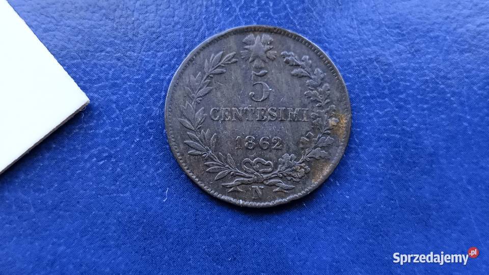 Stare monety 5 centesimi 1862 Włochy podkarpackie Lesko