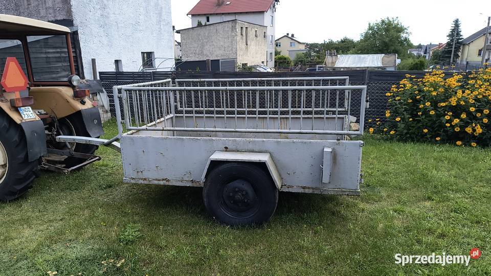 Przyczepa wózek dwukółka jednoosiowa do ciągnika Rybno