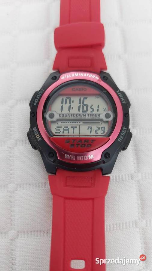 Czerwony zegarek LCD W756 WR 100 m Unisex Warszawa