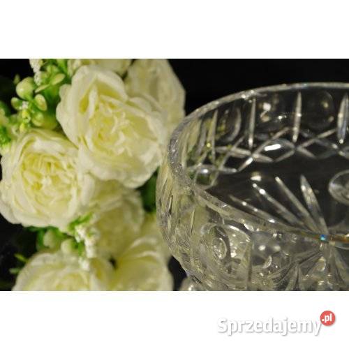 Kryształowa misa na trzech nóżkach ręcznie Porcelana i szkło
