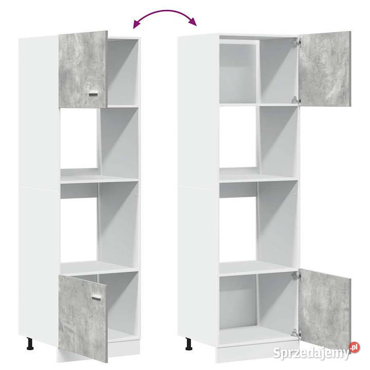 Szafka na mikrofalówkę szarość betonu 60x57x207