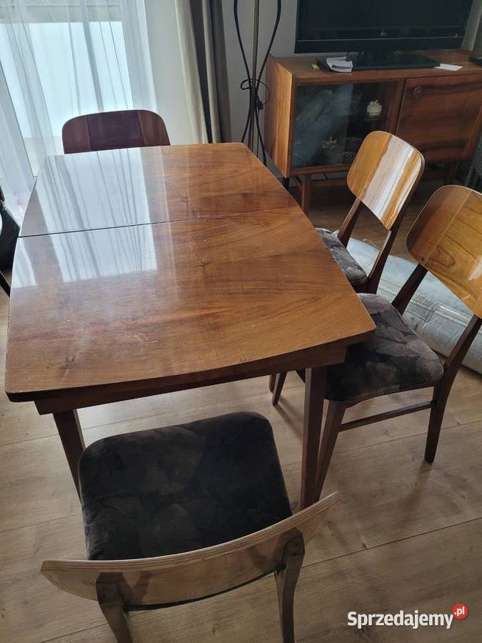 Komplet Bilea PRLRumunia stół 6 krzeseł lata 60