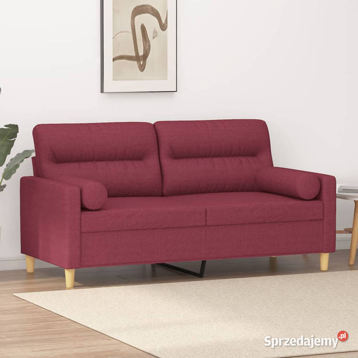 2osobowa sofa z poduszkami winna czerwień 140 Warszawa