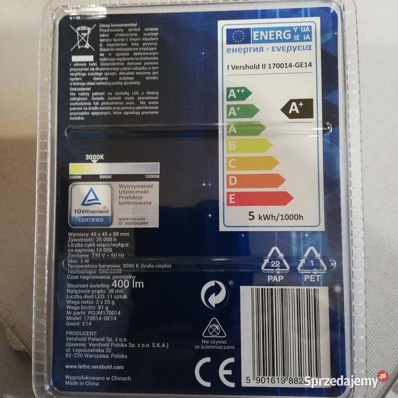 Żarówka żarówki LED 2 5W E14 Oświetlenie