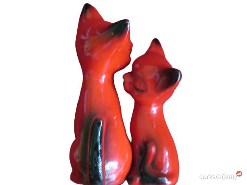 Kot figurka dwa czerwone kotki 125 i 10 czerwony mazowieckie Siedlce