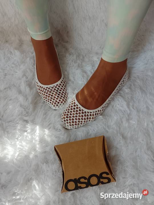 38 ASOS Design Białe baleriny ażurowe z Londynu małopolskie