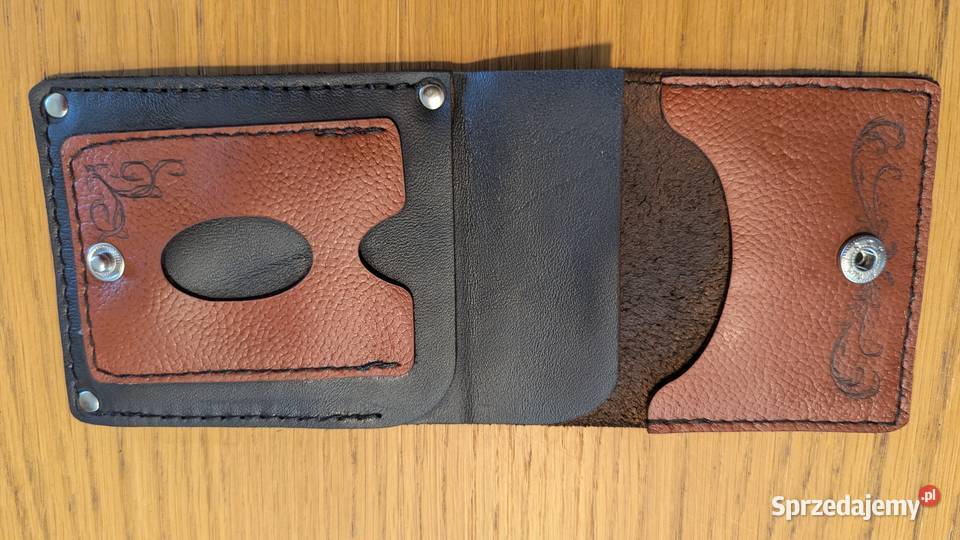 Portfel skórzany w stylu vintage Rękodzieło Pozostałe