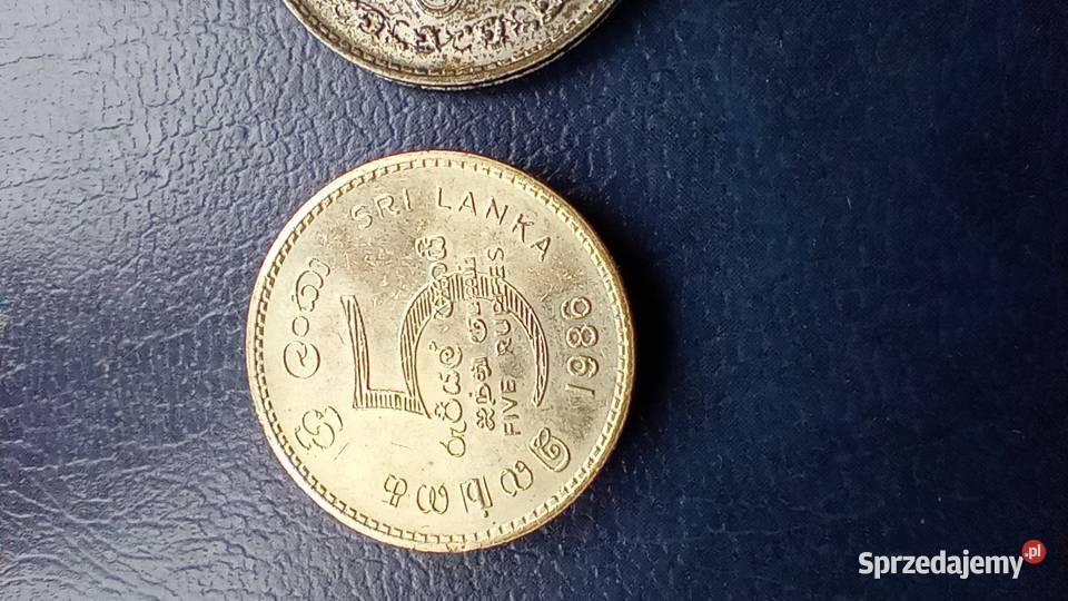 Stare monety 5 rupi 1986 i 1 rupia 1975 Sri Lesko