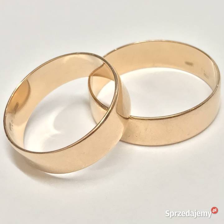 Złote OBRĄCZKI ślubne 585 14K KLASYCZNA forma Warszawa