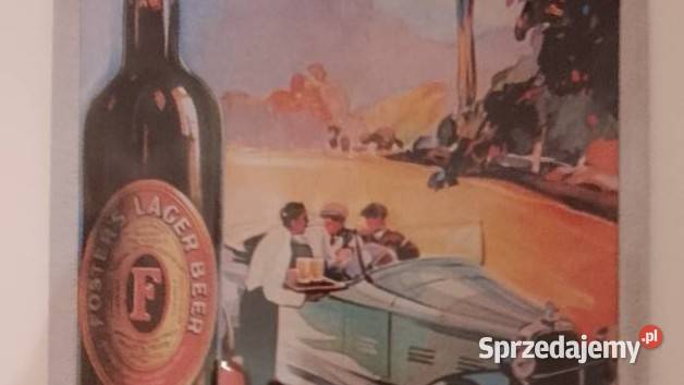Reklama blaszana piwo wypukła Warszawa