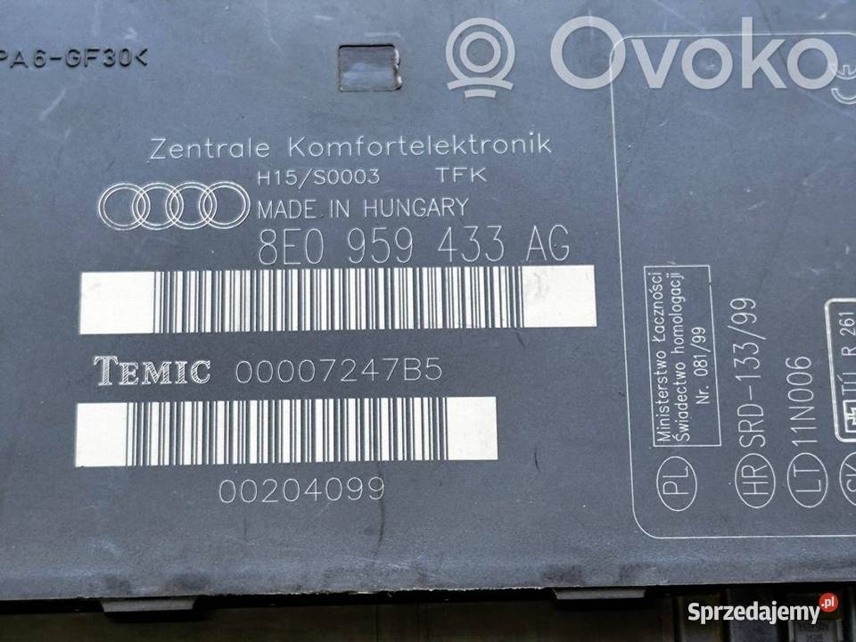 Audi A4 S4 B6 STEROWNIK MODUŁ KOMFORTU