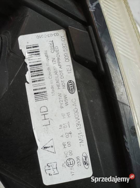 LAMPA PRZÓD LEWA LIFT FL 7M5113W030AC Ford C I