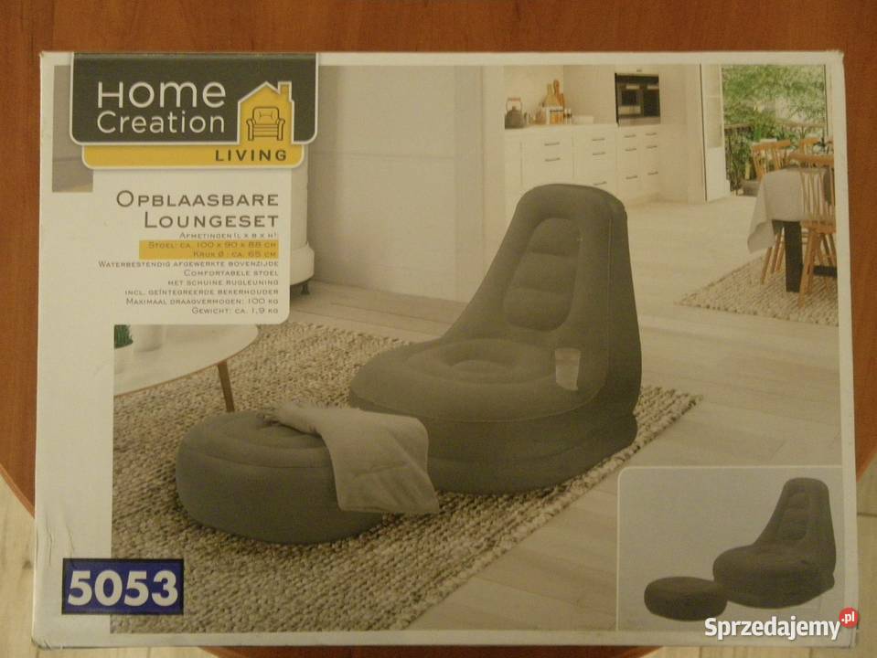 pufa sofa pompowana z podkladka na nogi śląskie Bytom