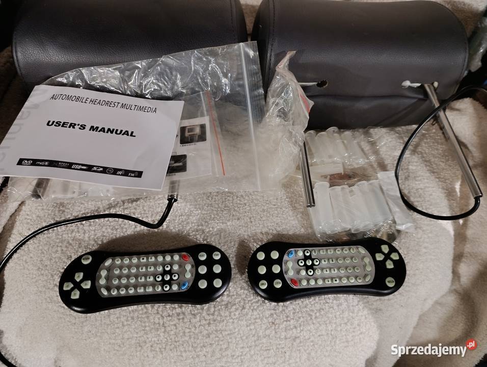Zagłówkek z monitorem dvd 2sztuki Zagłówki Motoryzacja Kobylnica