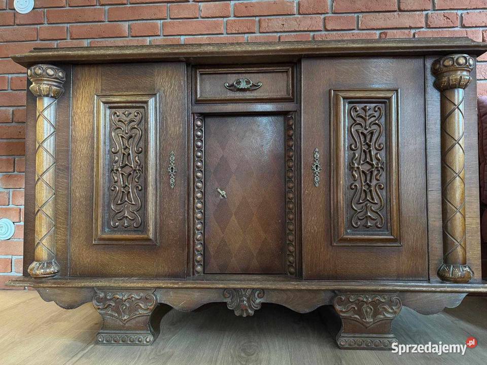 Zabytkowa komoda regał kredens Zdobiona XX Wiek Przasnysz sprzedam