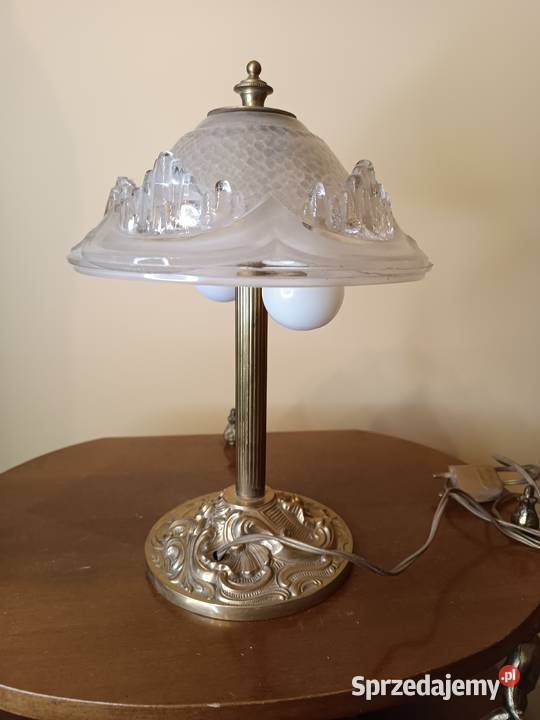 Lampa stołowa kryształ mosiądz Pozostałe Budzyń