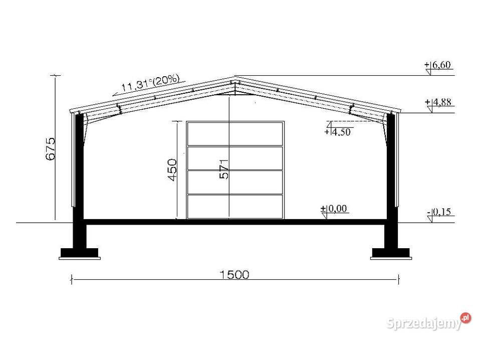 Hala Stalowa Wiata Projekty HB 15x35 małopolskie Kraków