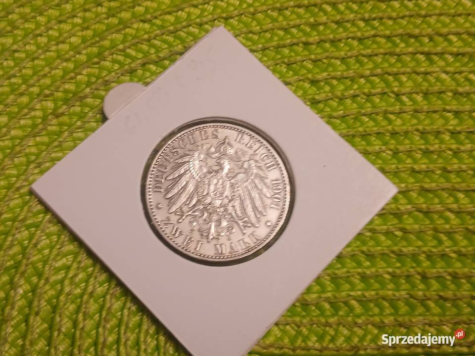 moneta srebrna Niemiec 2 marki z 1901r Łomża sprzedam