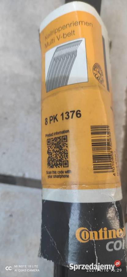 Pasek wielorowkowy CONTITECH 8 PK 1376 Koronowo sprzedam