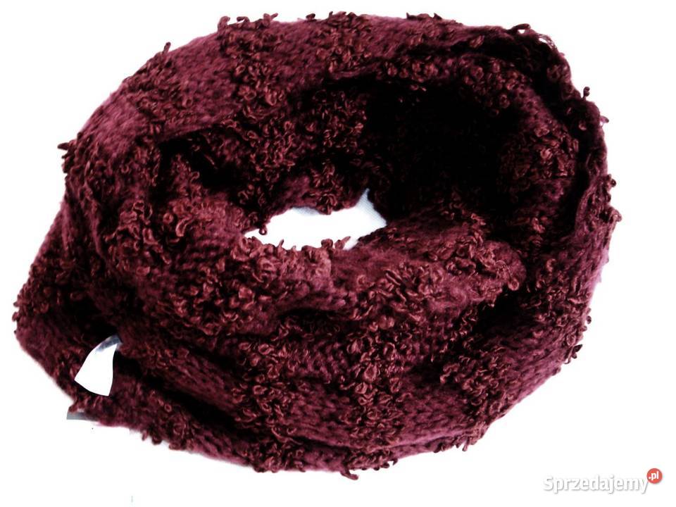 CA Bordowy Komin Gruby Bouqle Nowy Yessica Nowy Sącz