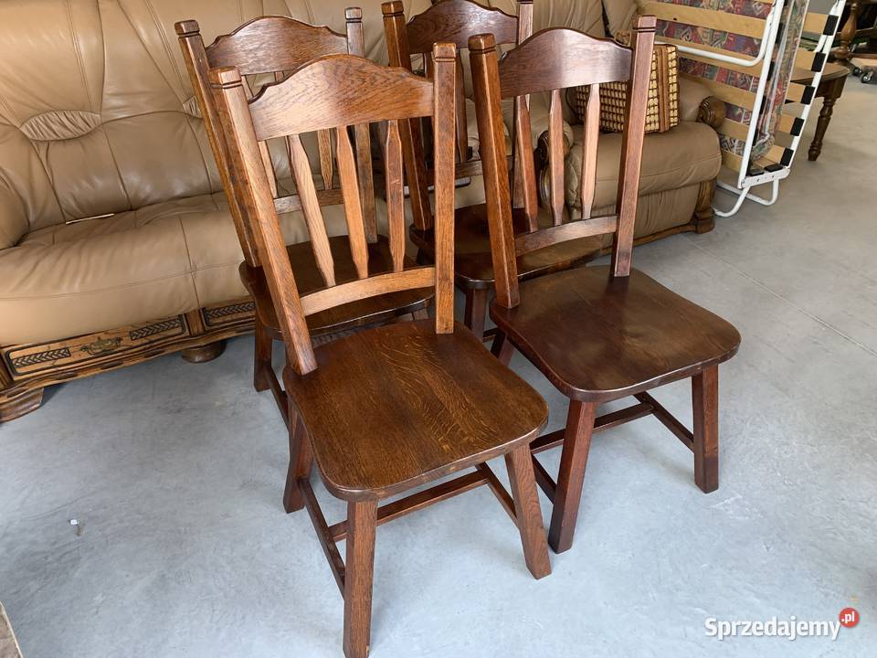 Ładne dębowe krzesła meble holenderskie Meble Sławoszewek sprzedam