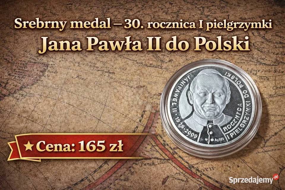 Medal srebrny 30 rocznica I pielgrzymki Jana Numizmatyka Warszawa sprzedam