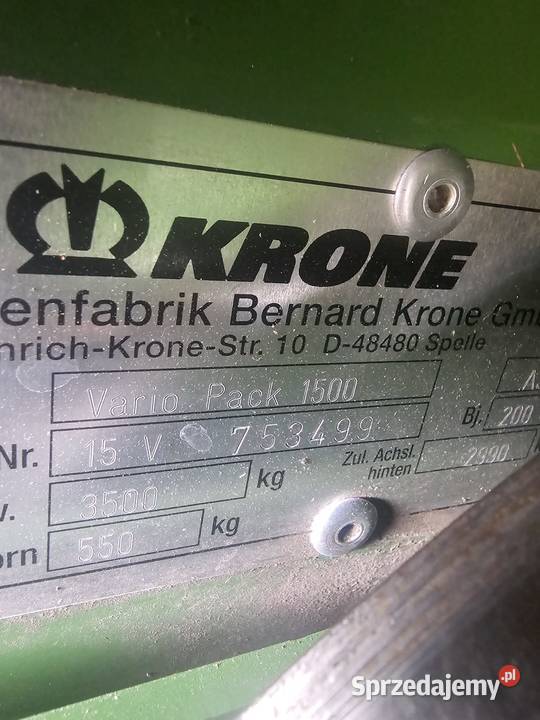 Prasa rolującą Krone Vario Pack 1500 Krone dolnośląskie Bystrzyca Kłodzka