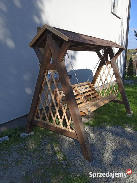 Nowa drewniana huśtawka ogrodowa Głębokie sprzedam