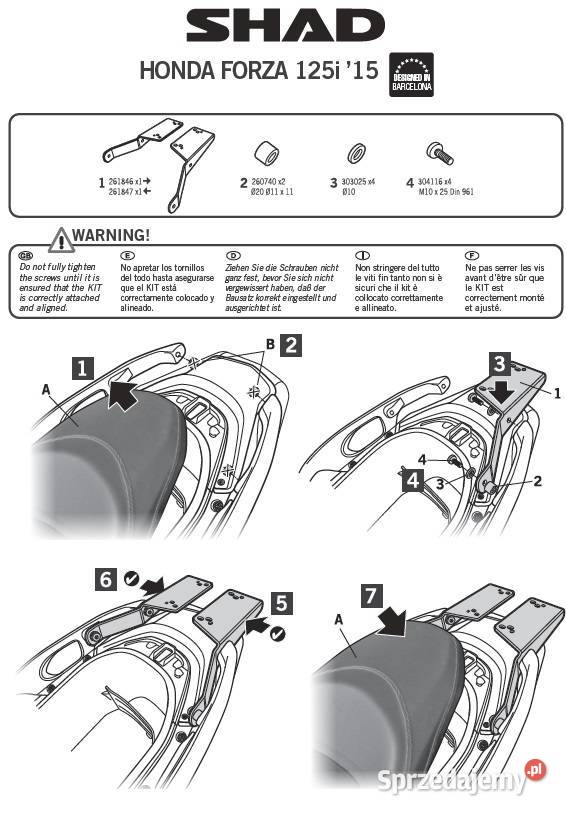 HONDA FORZA 125 201520 STELAŻKUFER z OPARCIEM warmińsko-mazurskie Mrągowo sprzedam