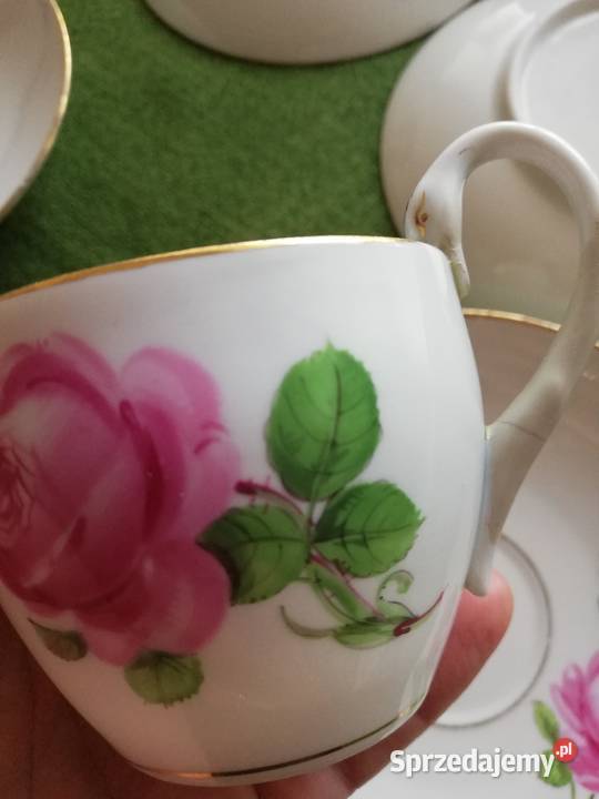 Filiżanki łabędzia szyja porcelana Miśnia Porcelana i szkło Gorlice