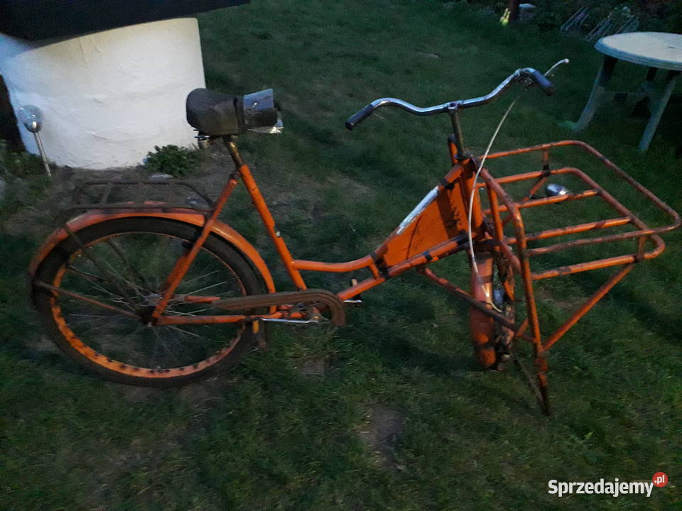 Zabytkowy rzadki cargo rower Falter transportowy Warszawa