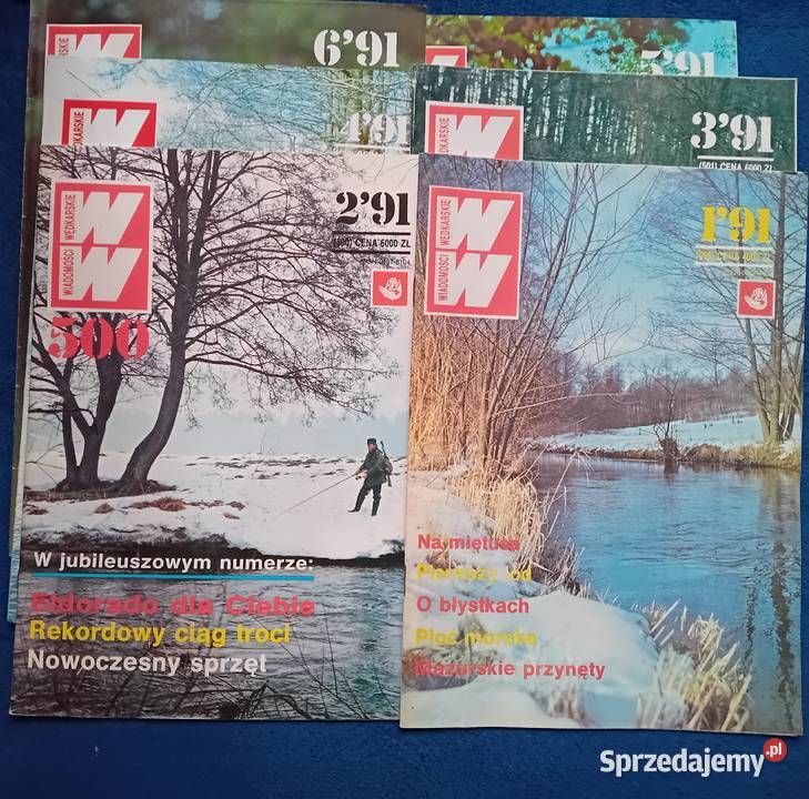 Miesięcznik Wiadomości Wędkarskie rocznik 1991 wielkopolskie sprzedam