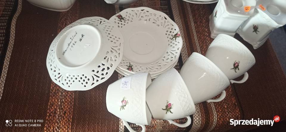 Talerzyk z różyczką Ażur Biała porcelana Gdańsk