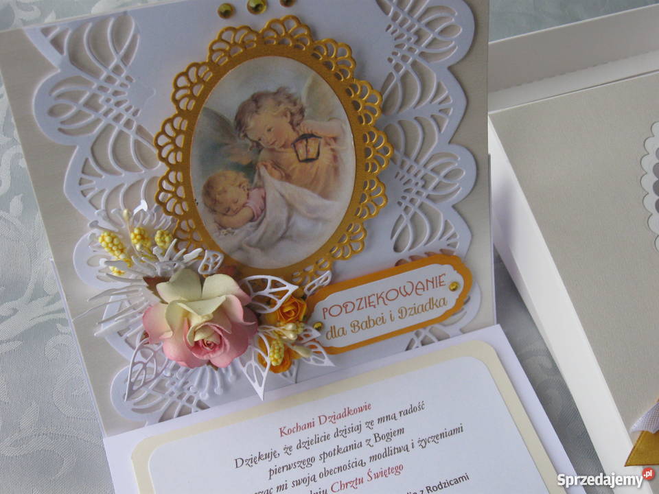 Chrzest Podziękowanie Chrzestnych Anioł Zbójno