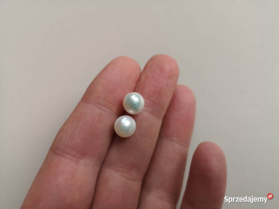 Kolczyki z perłą mabe sztyfty srebro Toruń sprzedam