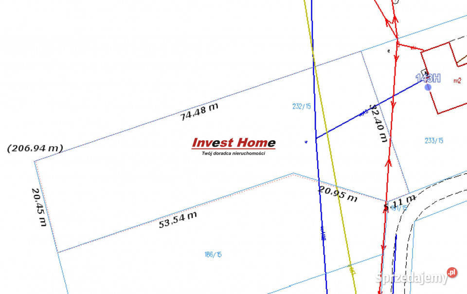 sprzedaży działki Bełk 1691m2 sprzedam