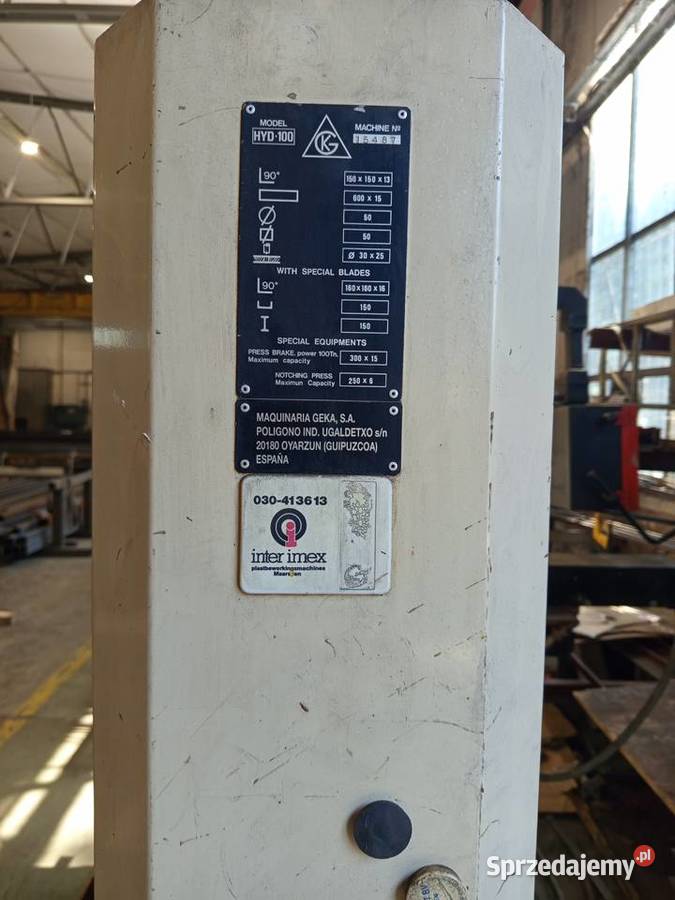 Wykrawarka Geka Hydracrop SD 100 ton CNC Rzeszów sprzedam