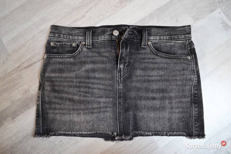 Szara spódniczka jeansowa mini Levis oldschool M szary/srebrny Spódnice i sukienki kujawsko-pomorskie Toruń