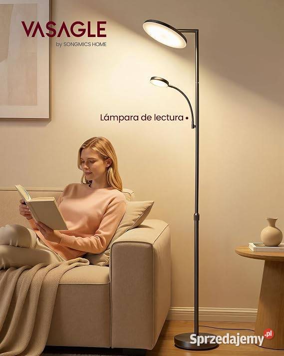 Lampa podłogowa z lampką regulowana wysokość